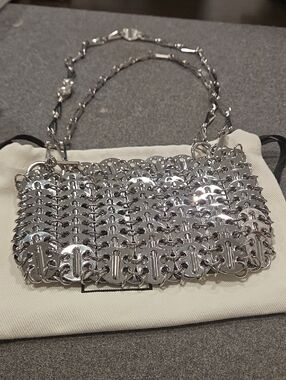 Paco Rabanne Silver Metallic Mini Chainmail Shoulder Bag